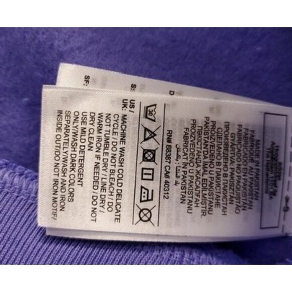 Adidas Pullover Hoodie Women Medium Purple Oversized Ribbed Cuff Kangaroo Pocket - Picture 7 of 8